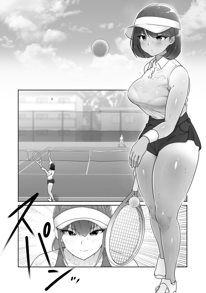 【エロ漫画巨乳】テニス部の巨乳ちゃんが暴走する野球部の激しいセックスに溺れてしまい…