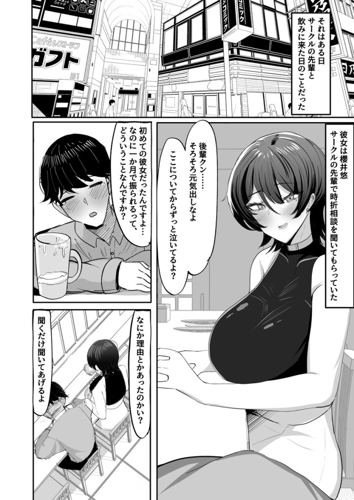 【えろまんが】飲み友達だと思っていた女先輩とえっちごっこで早漏改善！