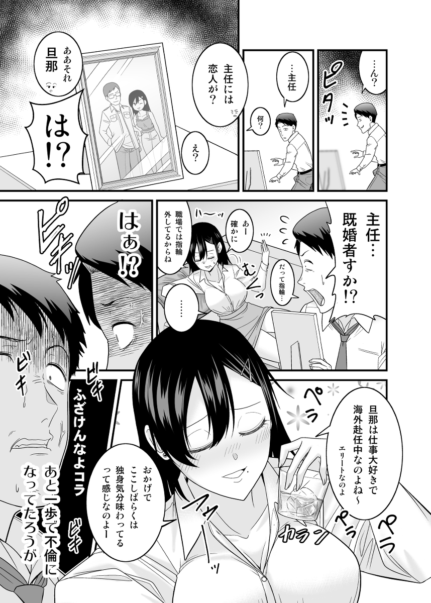 【エロ漫画寝取り】職場でいつも無能扱いしてる巨乳上司を自慢のセックスでわからせてやったwww