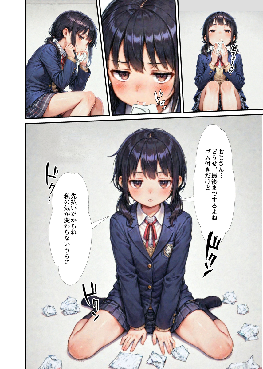【エロマンガ】お金の為におっさんとの愛のない濃厚なセックスでイキまくってしまう美少女