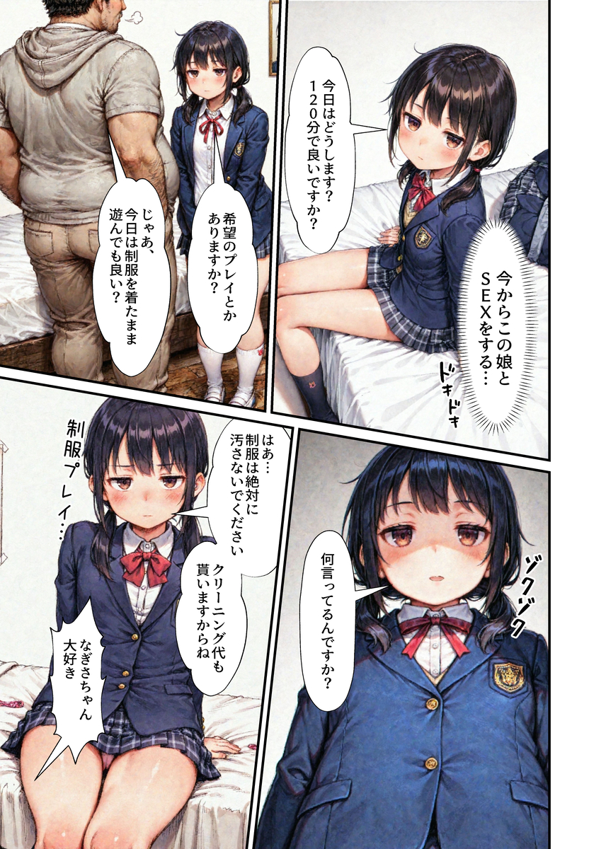【エロマンガ】お金の為におっさんとの愛のない濃厚なセックスでイキまくってしまう美少女