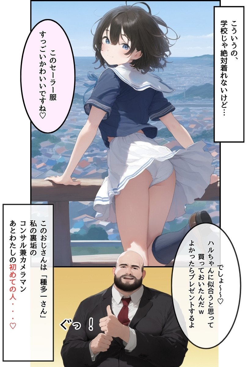 【エロマンガ】先日初体験したおじさんと同人AV撮影に挑戦！小ぶりなお胸とビンビン美乳首を変態おじさんがこねくり回すと…