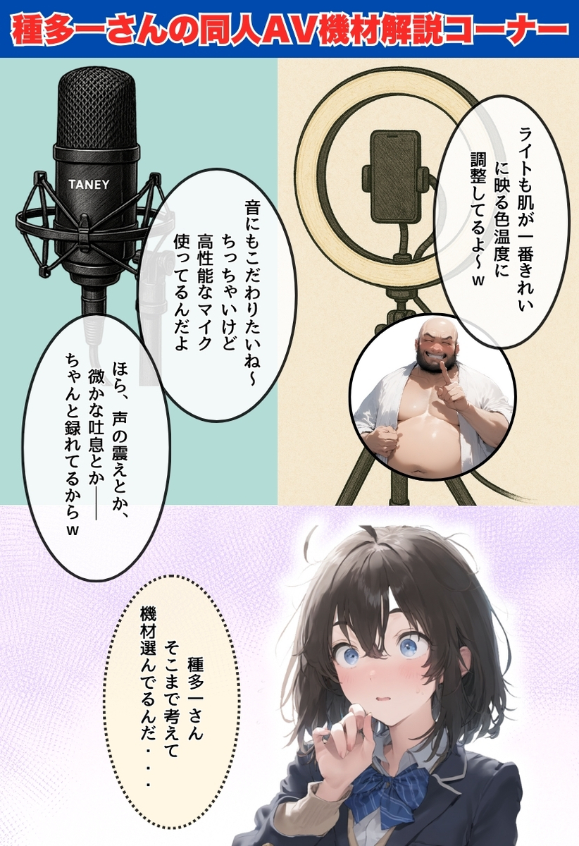 【エロマンガ】先日初体験したおじさんと同人AV撮影に挑戦！小ぶりなお胸とビンビン美乳首を変態おじさんがこねくり回すと…