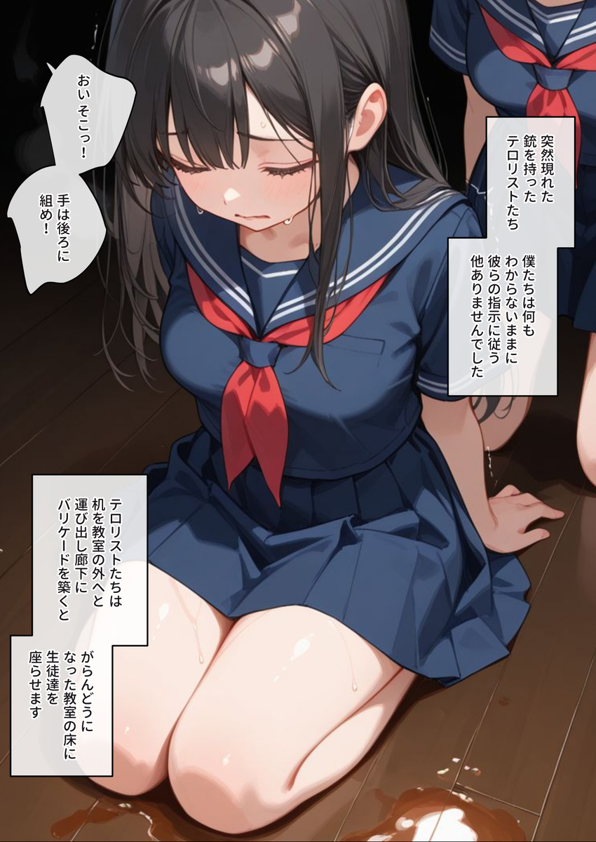 【エロマンガ】ド変態のテロリストに占拠された学校で美少女達が性処理道具になってしまう…