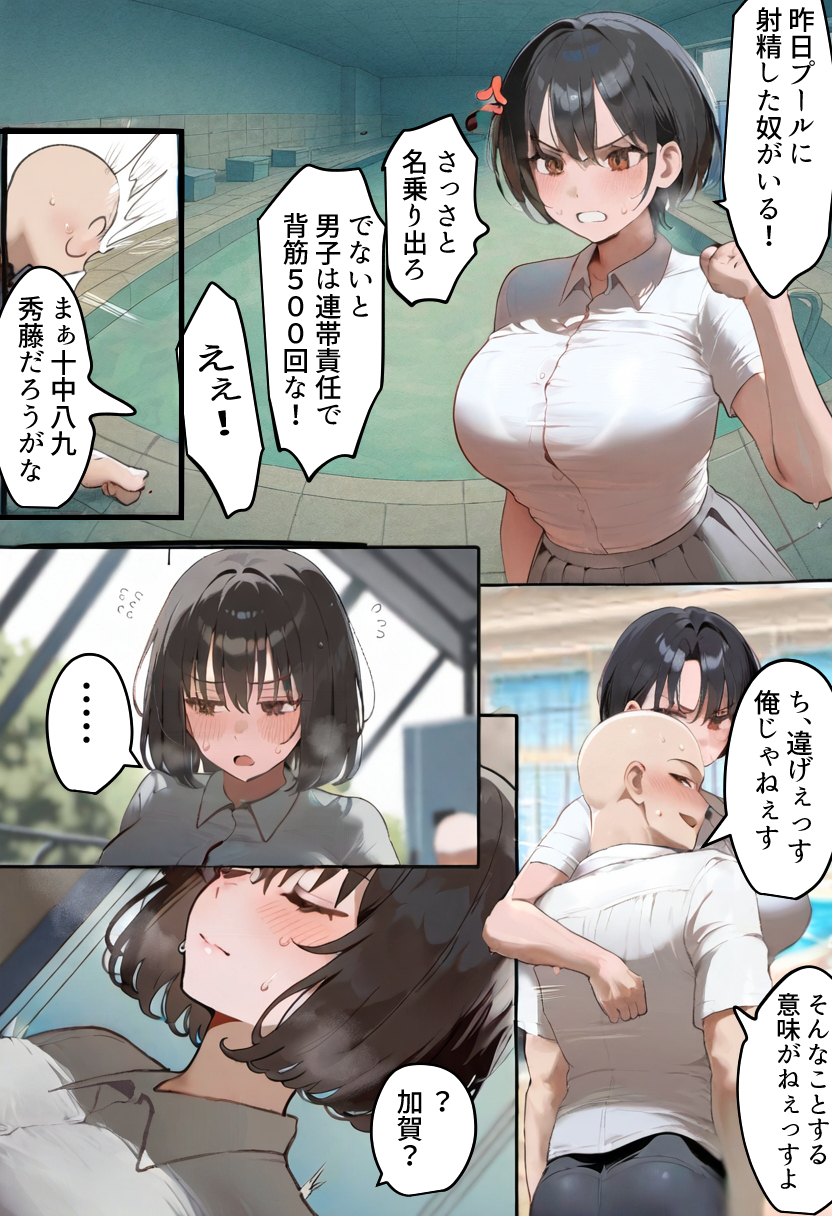 【エロマンガ】爆乳競泳彼女が俺の知らない間に初めてを奪われて…
