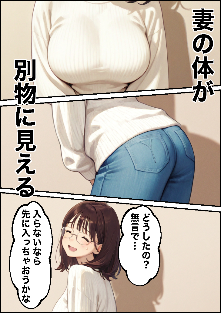 【エロマンガ】目の前で配偶者がセックスしてる姿を見て…旦那フル勃起…