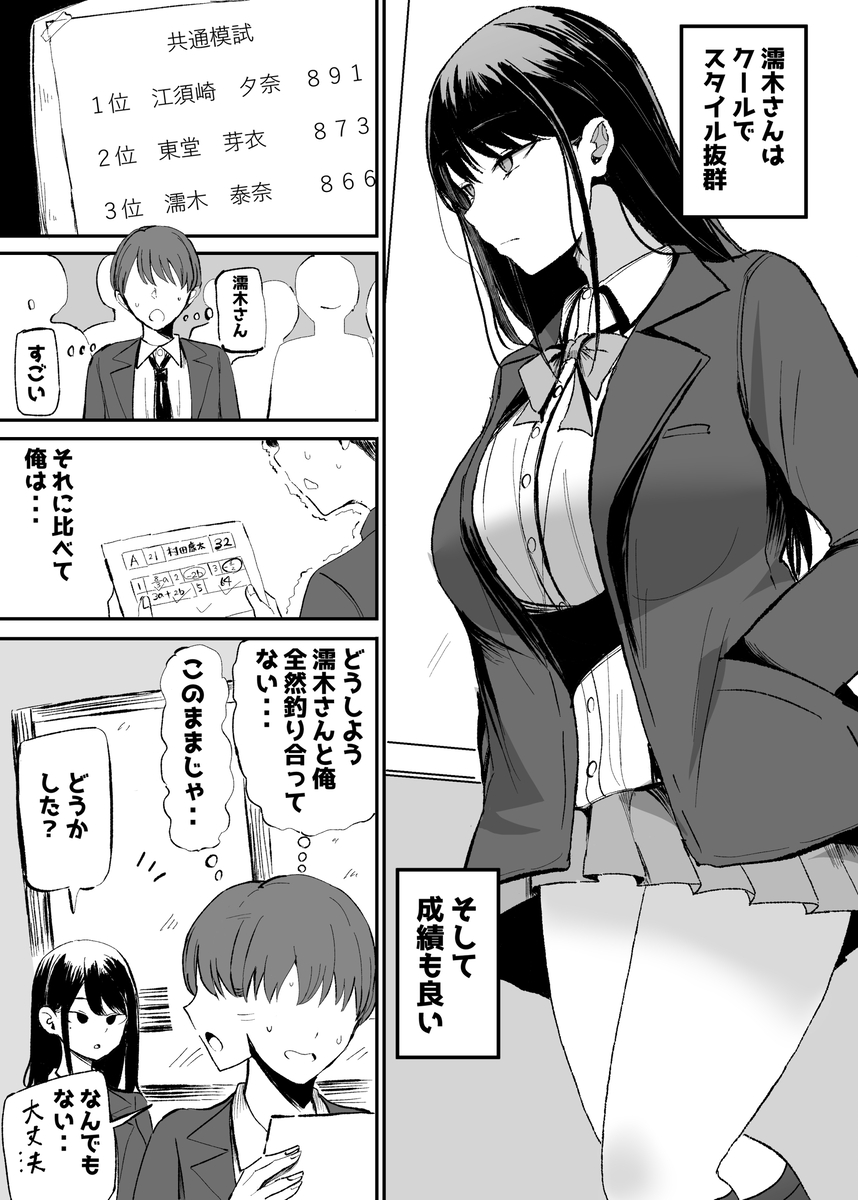【エロ漫画】クールだけどクラスで一番かわいい女の子とテスト明けのイチャラブセックスがヤバいwww