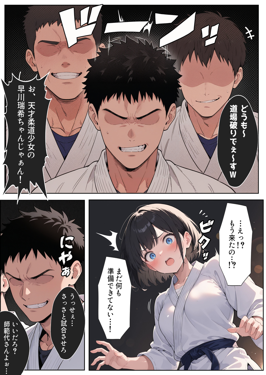 【エロ漫画】負けたら即中出し…愛する道場を守る為に戦う天才少女の運命が…