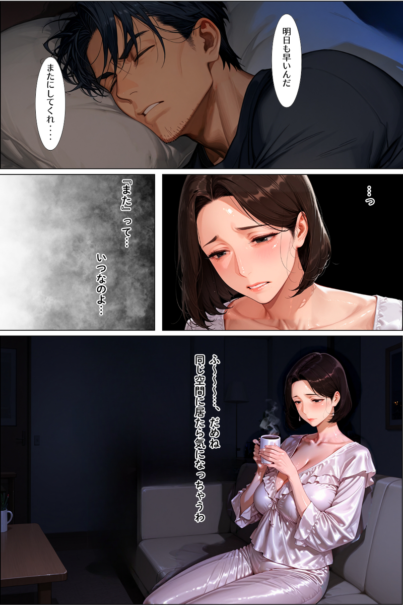 【エロマンガ】義父と嫁による禁断の関係…快楽に溺れた2人はそのまま托卵中出しを繰り返し…あなたごめんなさい…