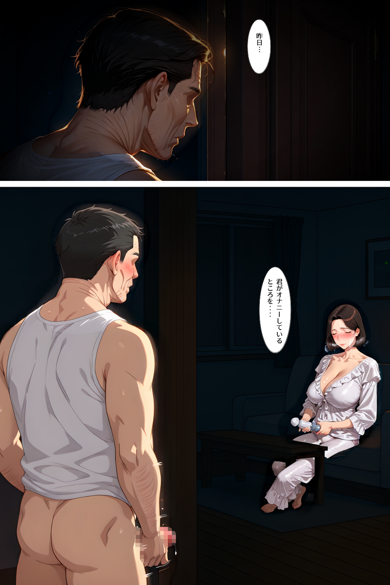 【エロマンガ】義父と嫁による禁断の関係…快楽に溺れた2人はそのまま托卵中出しを繰り返し…あなたごめんなさい…