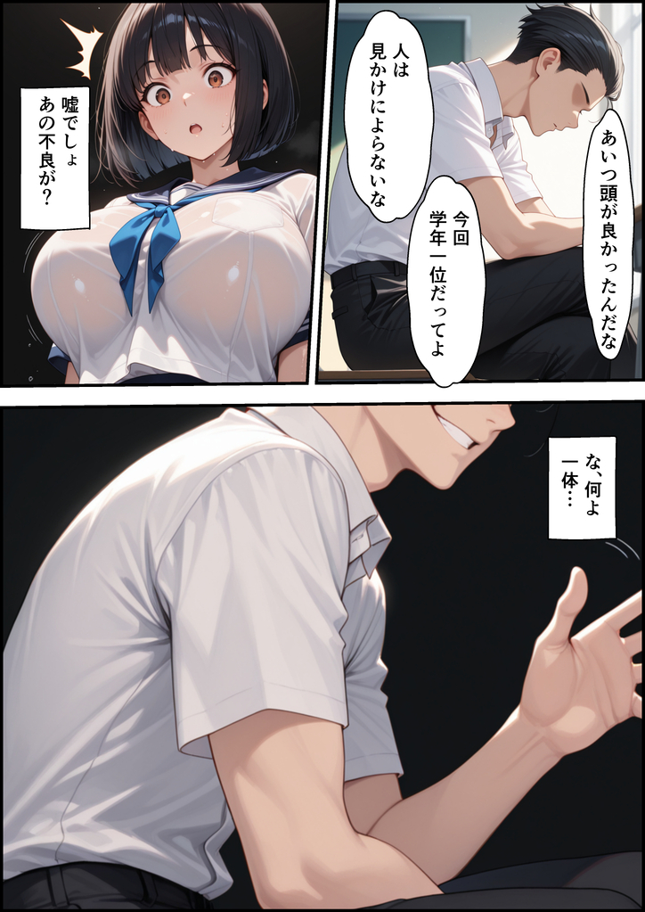 【えろまんが】清楚な彼女が彼氏に秘密で浮気セックス…精力の強さって大事だよな…