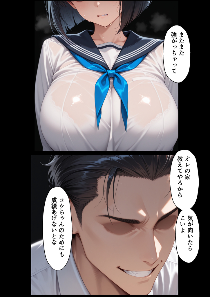 【えろまんが】清楚な彼女が彼氏に秘密で浮気セックス…精力の強さって大事だよな…