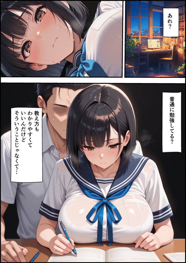 【えろまんが】清楚な彼女が彼氏に秘密で浮気セックス…精力の強さって大事だよな…