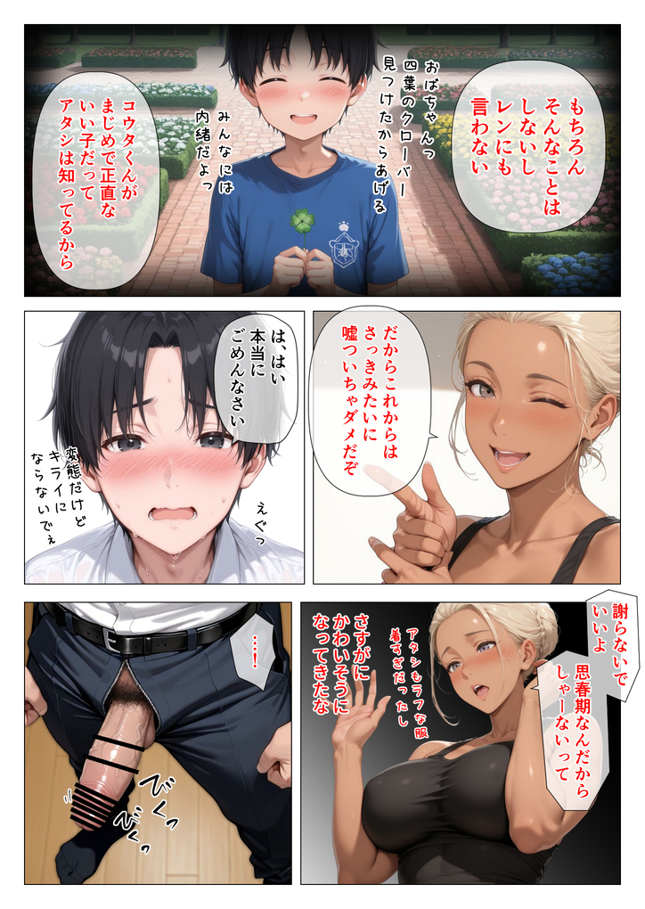 【えろまんが】身近にこんなムチムチの黒ギャルママがいたら男の子なら我慢できないよな…