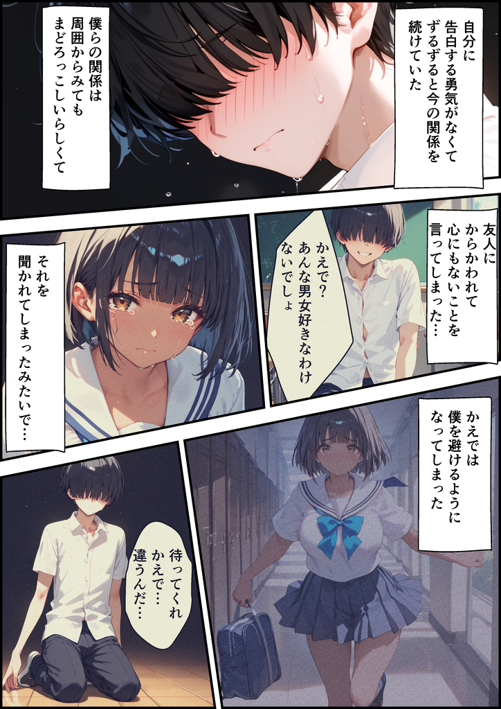【エロ漫画】好きな女の子に告白したら中年教師に寝取られていたようで…