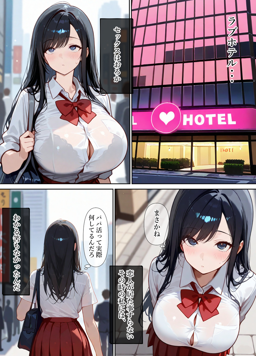【エロ漫画】セックスを知りたくて…パパ活に足を踏み入れた巨乳ちゃんの運命が…