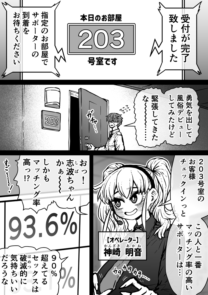 【エロマンガ】独自のマッチングシステムを活用し幸せな時間を提供してくれる超クリーンで大変ホワイトな完全同意型性風俗店が最高すぎる