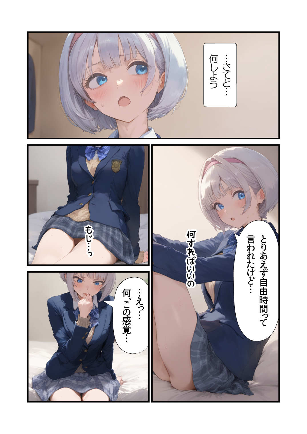 【エロ漫画】カメラの前で公開処女喪失！？エッチしないと出られない部屋に入ってしまった美少女の運命が…