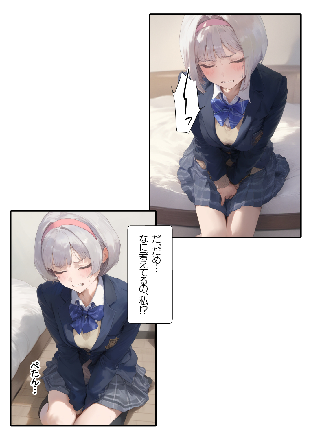 【エロ漫画】カメラの前で公開処女喪失！？エッチしないと出られない部屋に入ってしまった美少女の運命が…