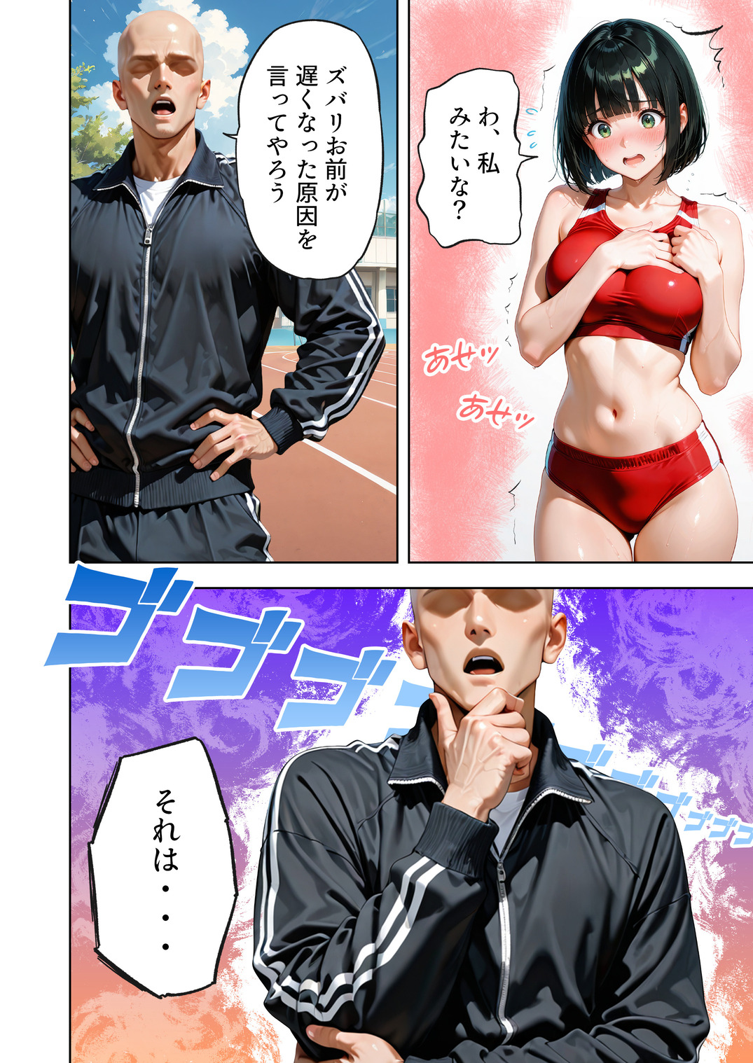 【エロマンガ】大きなおっぱいが原因で足が遅くなってしまった女の子に対する秘密の特訓がエロ過ぎるwww