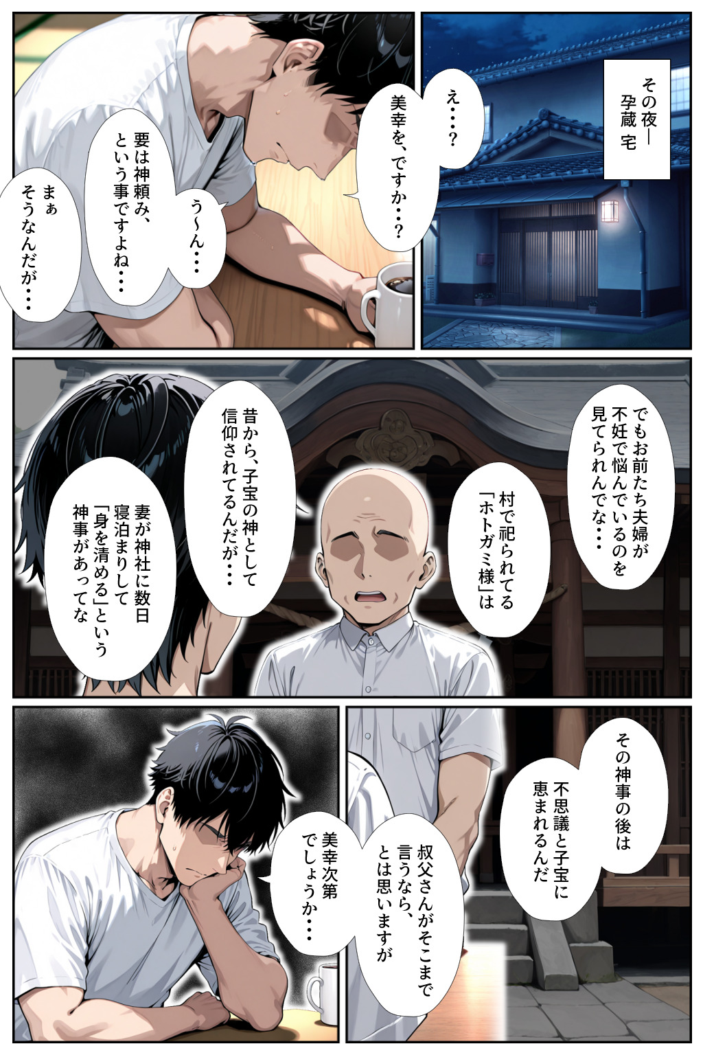 【エロマンガ】子を望みながらもすれ違い続ける夫婦が寝取りの神事に参加した結果…