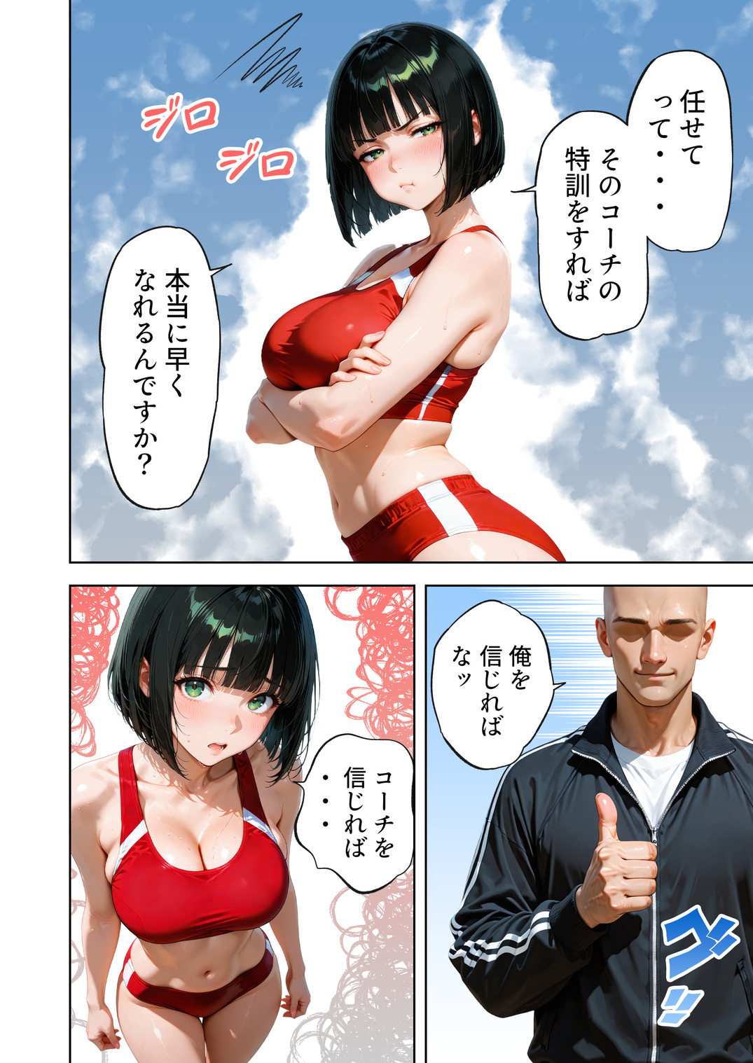 【エロマンガ】大きなおっぱいが原因で足が遅くなってしまった女の子に対する秘密の特訓がエロ過ぎるwww