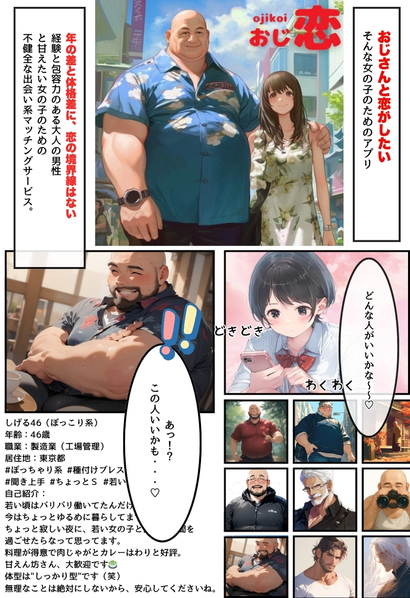 【エロマンガ】おじさんとの出会いを求めてマッチングアプリする女の子がそこで出会ったおじさんと初体験を…