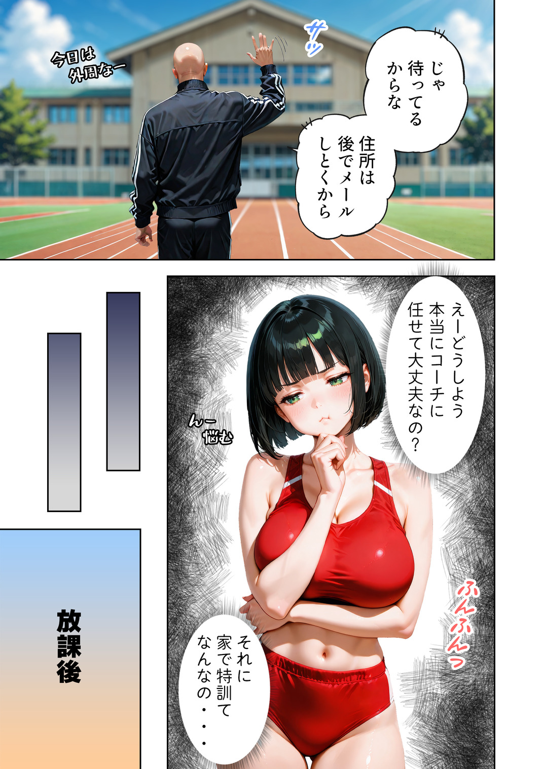 【エロマンガ】大きなおっぱいが原因で足が遅くなってしまった女の子に対する秘密の特訓がエロ過ぎるwww