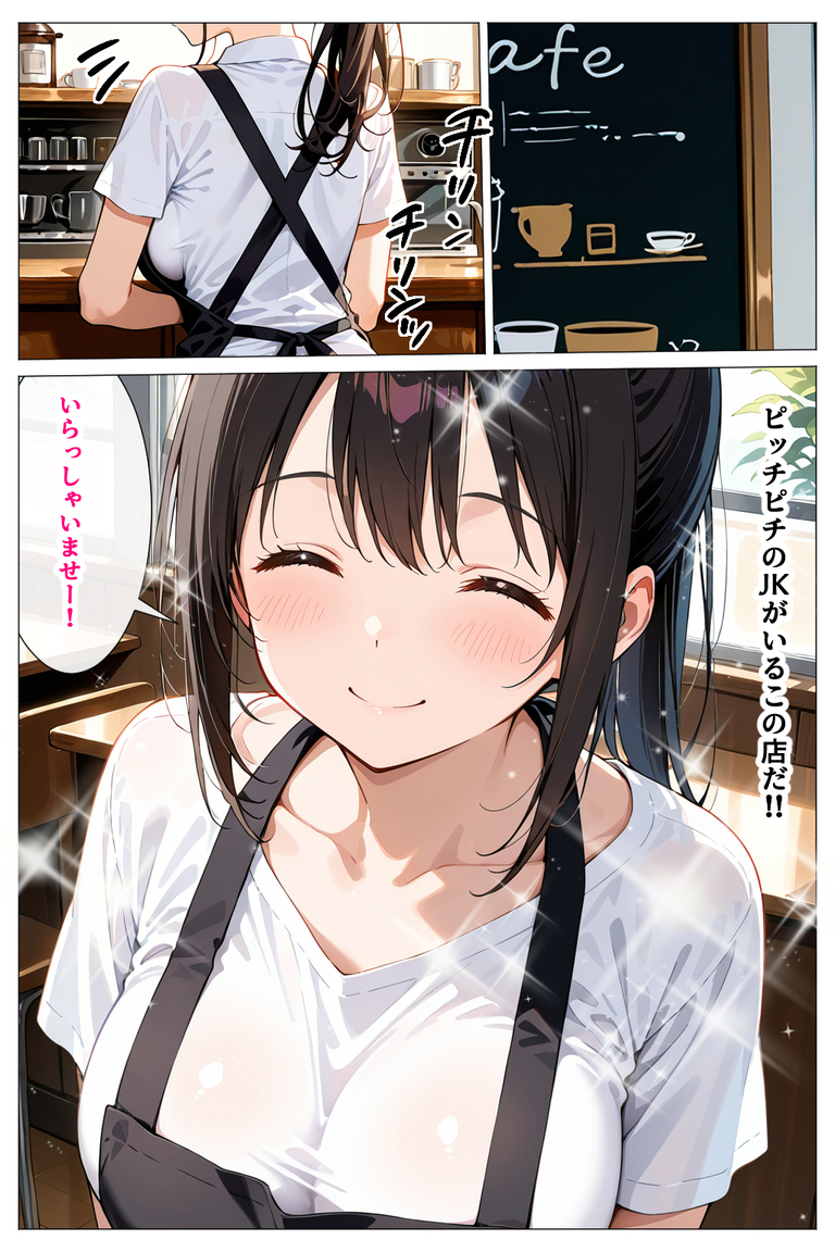 【エロ漫画】毎日通ってる喫茶店の女の子とそのお母さんのハーレム丼が最高すぎるwww