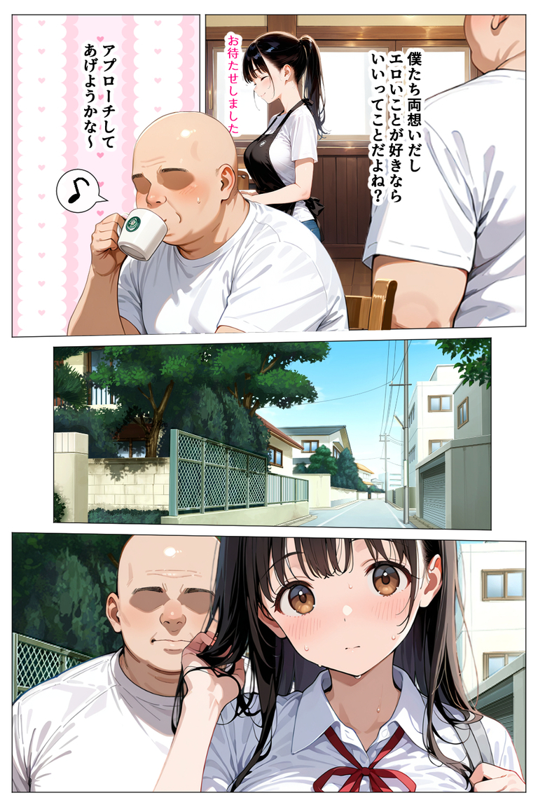 【エロ漫画】毎日通ってる喫茶店の女の子とそのお母さんのハーレム丼が最高すぎるwww