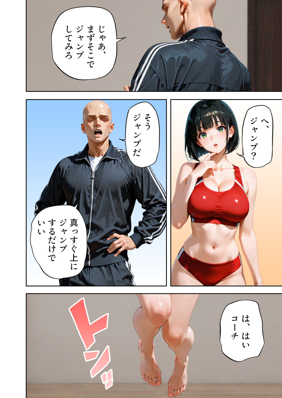 【エロマンガ】大きなおっぱいが原因で足が遅くなってしまった女の子に対する秘密の特訓がエロ過ぎるwww