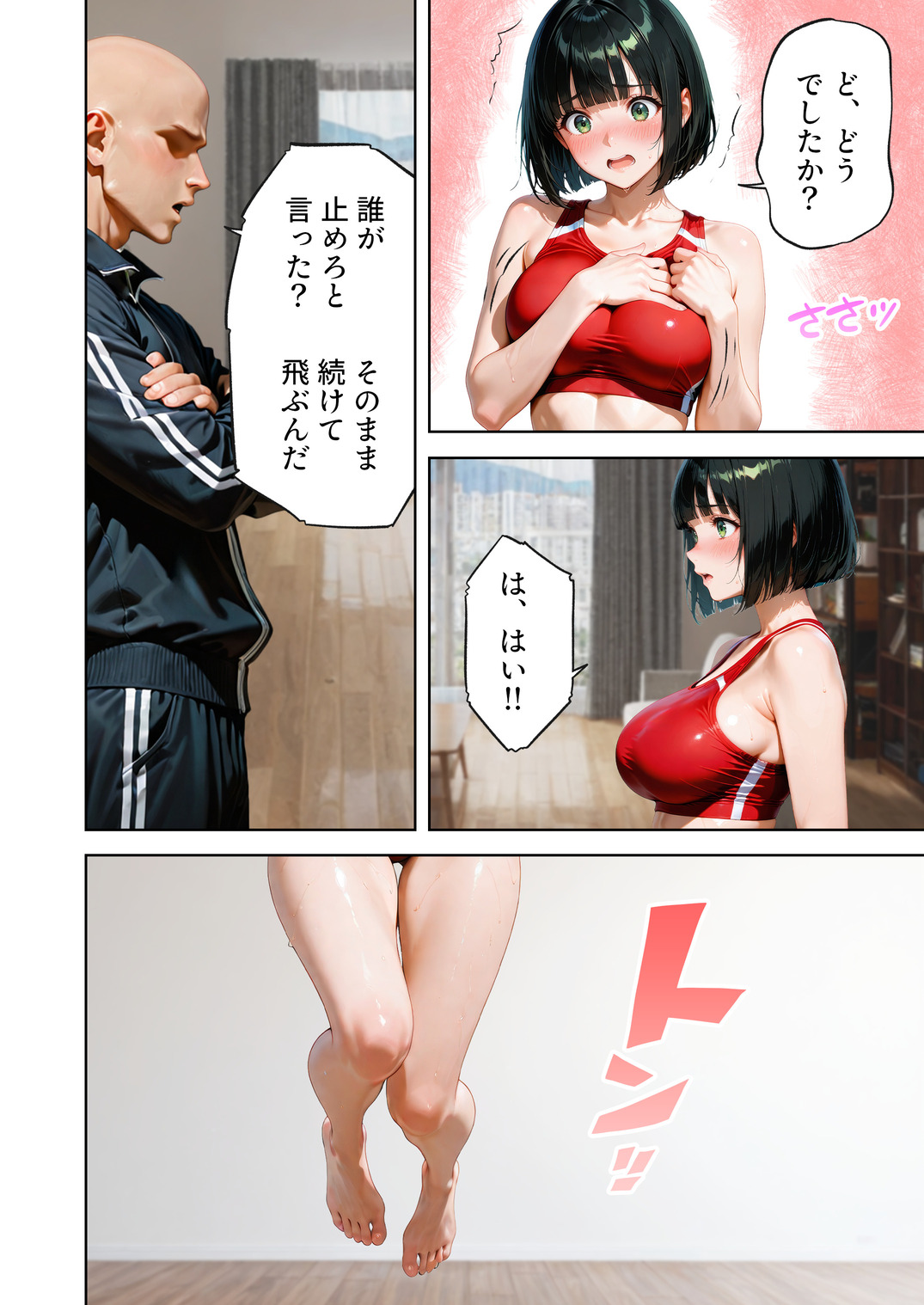 【エロマンガ】大きなおっぱいが原因で足が遅くなってしまった女の子に対する秘密の特訓がエロ過ぎるwww