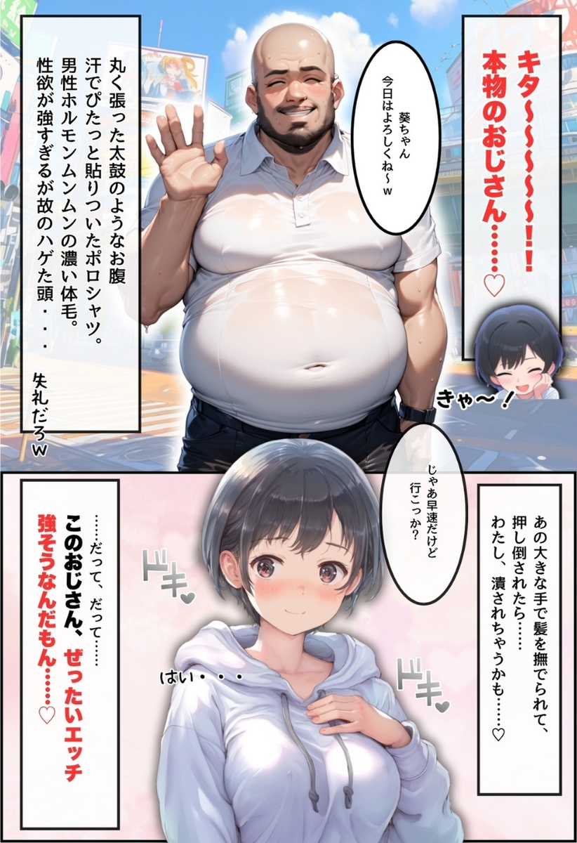 【エロマンガ】おじさんとの出会いを求めてマッチングアプリする女の子がそこで出会ったおじさんと初体験を…