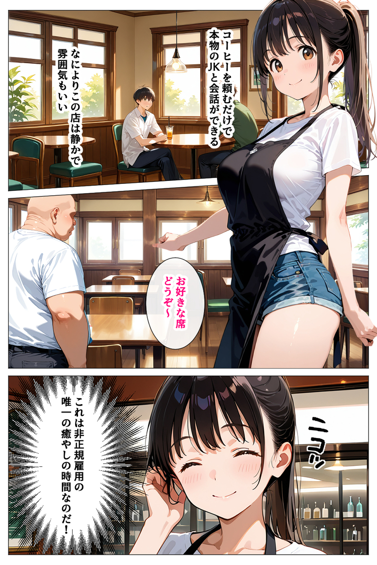 【エロ漫画】毎日通ってる喫茶店の女の子とそのお母さんのハーレム丼が最高すぎるwww