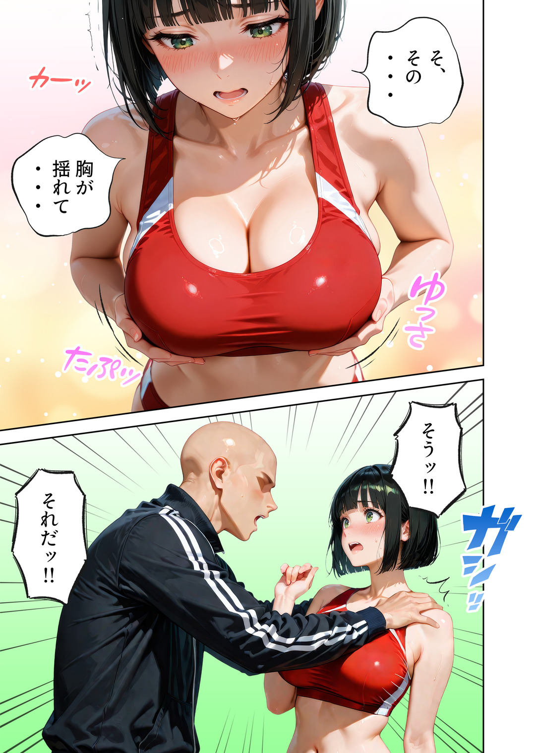 【エロマンガ】大きなおっぱいが原因で足が遅くなってしまった女の子に対する秘密の特訓がエロ過ぎるwww