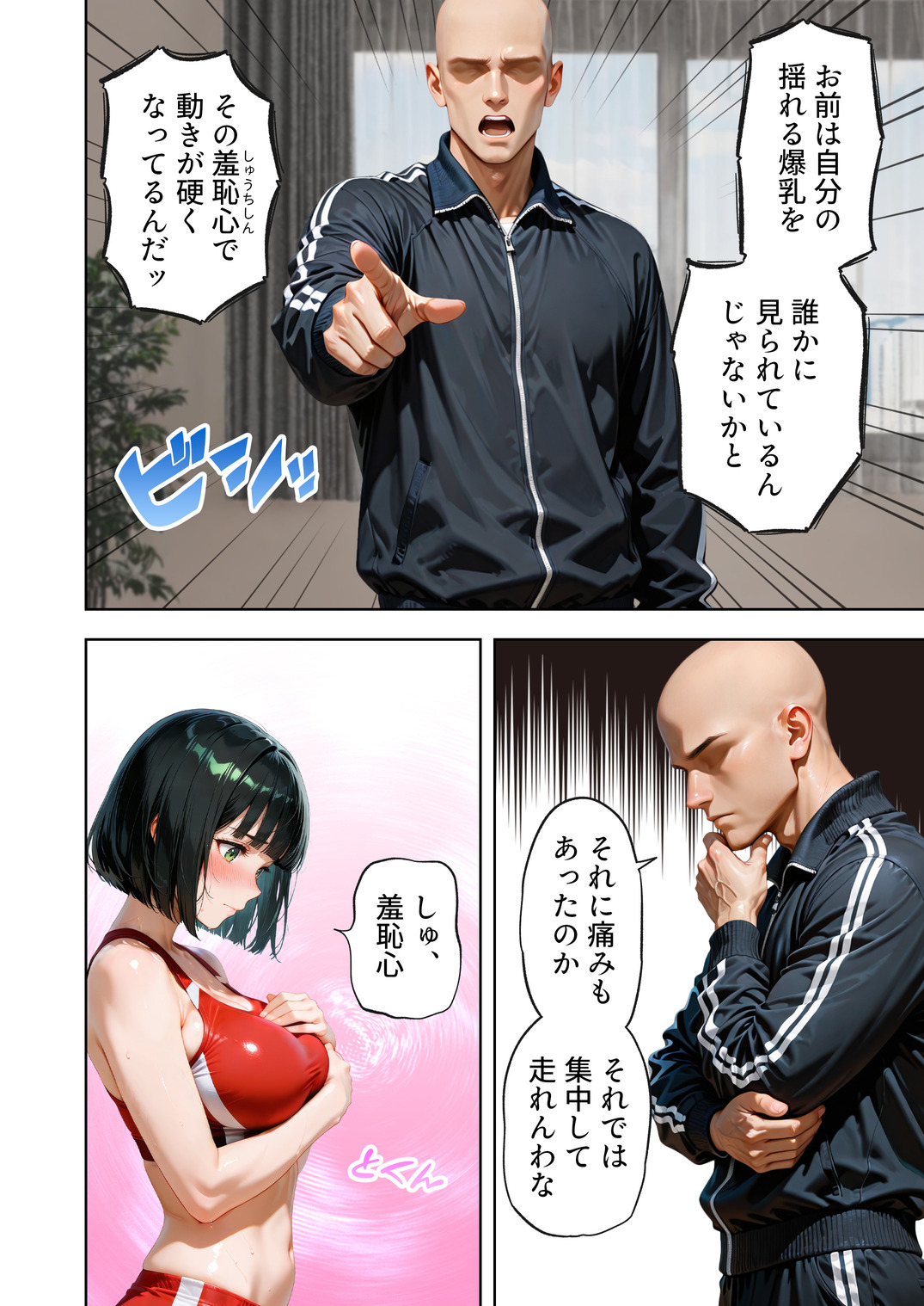【エロマンガ】大きなおっぱいが原因で足が遅くなってしまった女の子に対する秘密の特訓がエロ過ぎるwww