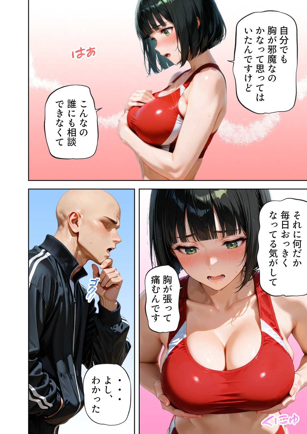 【エロマンガ】大きなおっぱいが原因で足が遅くなってしまった女の子に対する秘密の特訓がエロ過ぎるwww