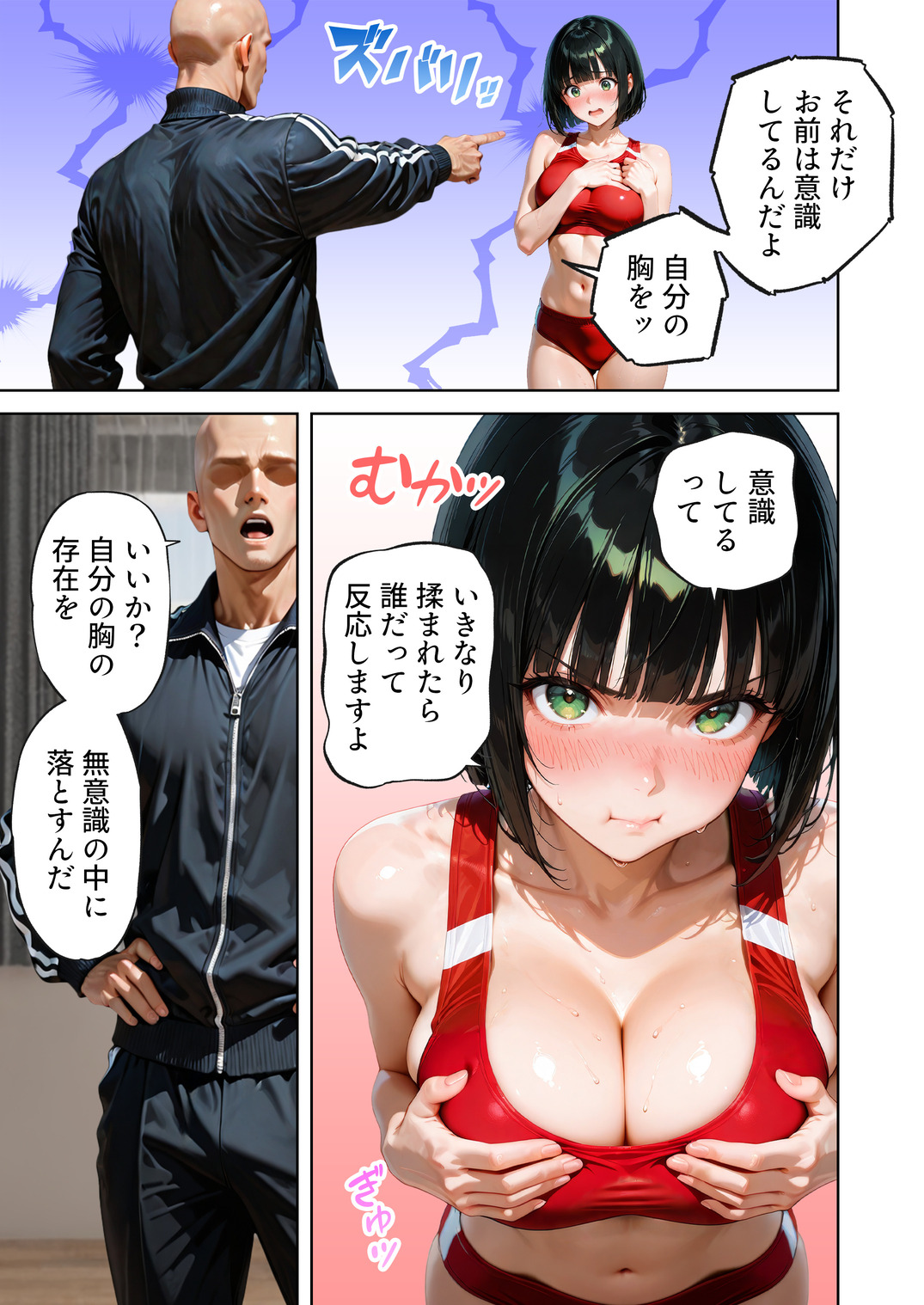 【エロマンガ】大きなおっぱいが原因で足が遅くなってしまった女の子に対する秘密の特訓がエロ過ぎるwww