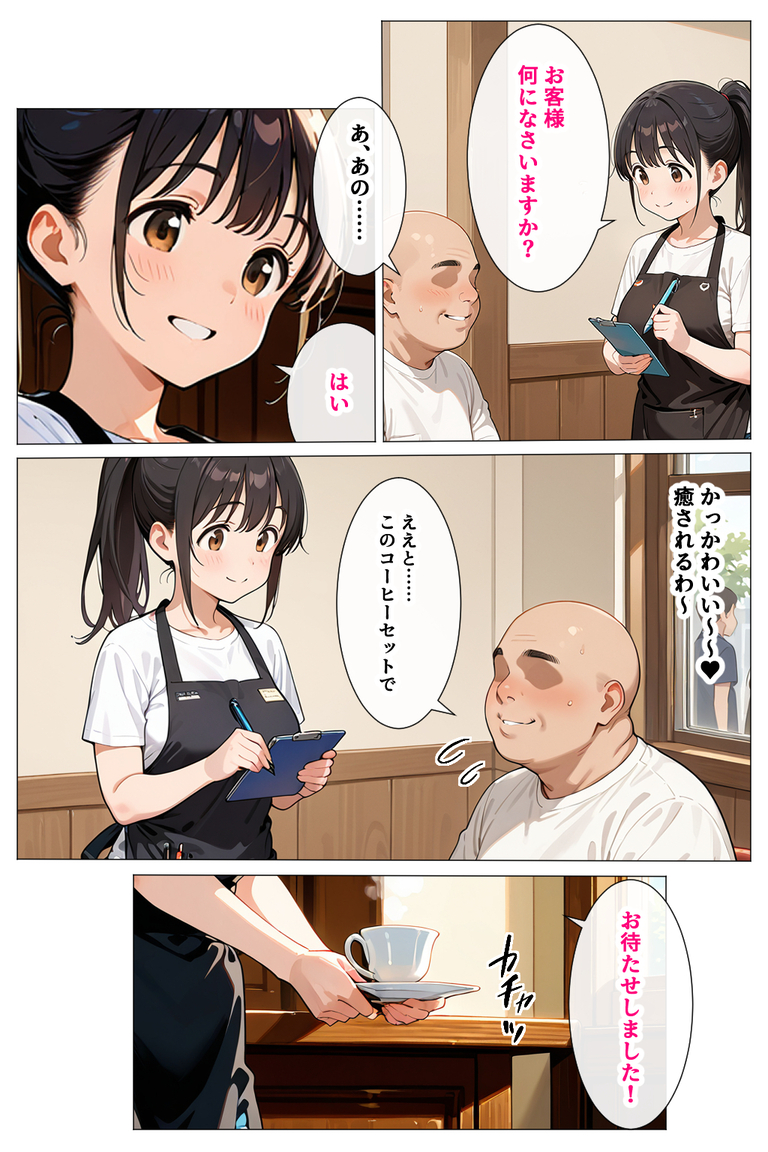 【エロ漫画】毎日通ってる喫茶店の女の子とそのお母さんのハーレム丼が最高すぎるwww