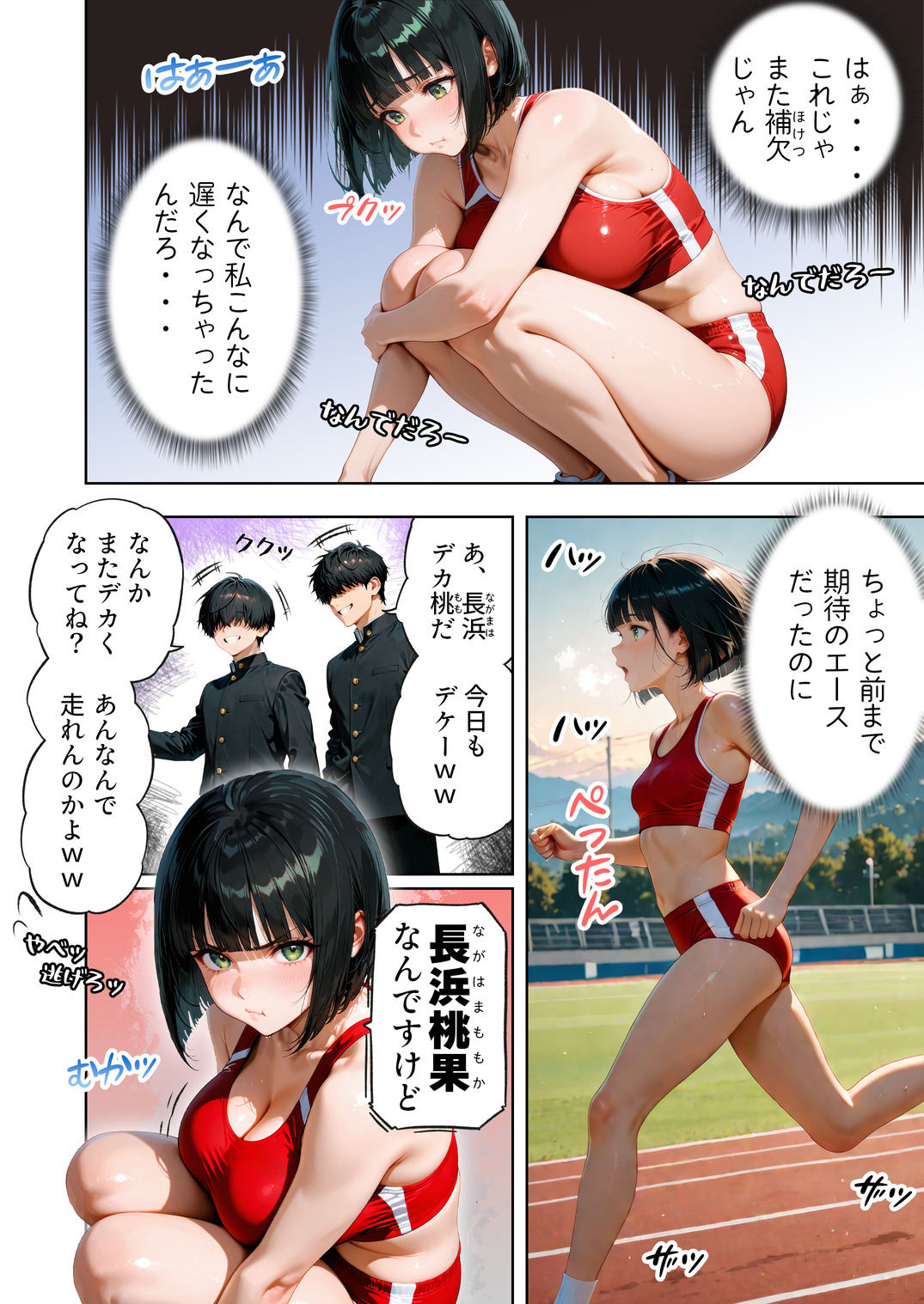 【エロマンガ】大きなおっぱいが原因で足が遅くなってしまった女の子に対する秘密の特訓がエロ過ぎるwww