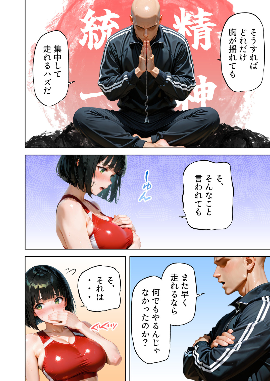 【エロマンガ】大きなおっぱいが原因で足が遅くなってしまった女の子に対する秘密の特訓がエロ過ぎるwww