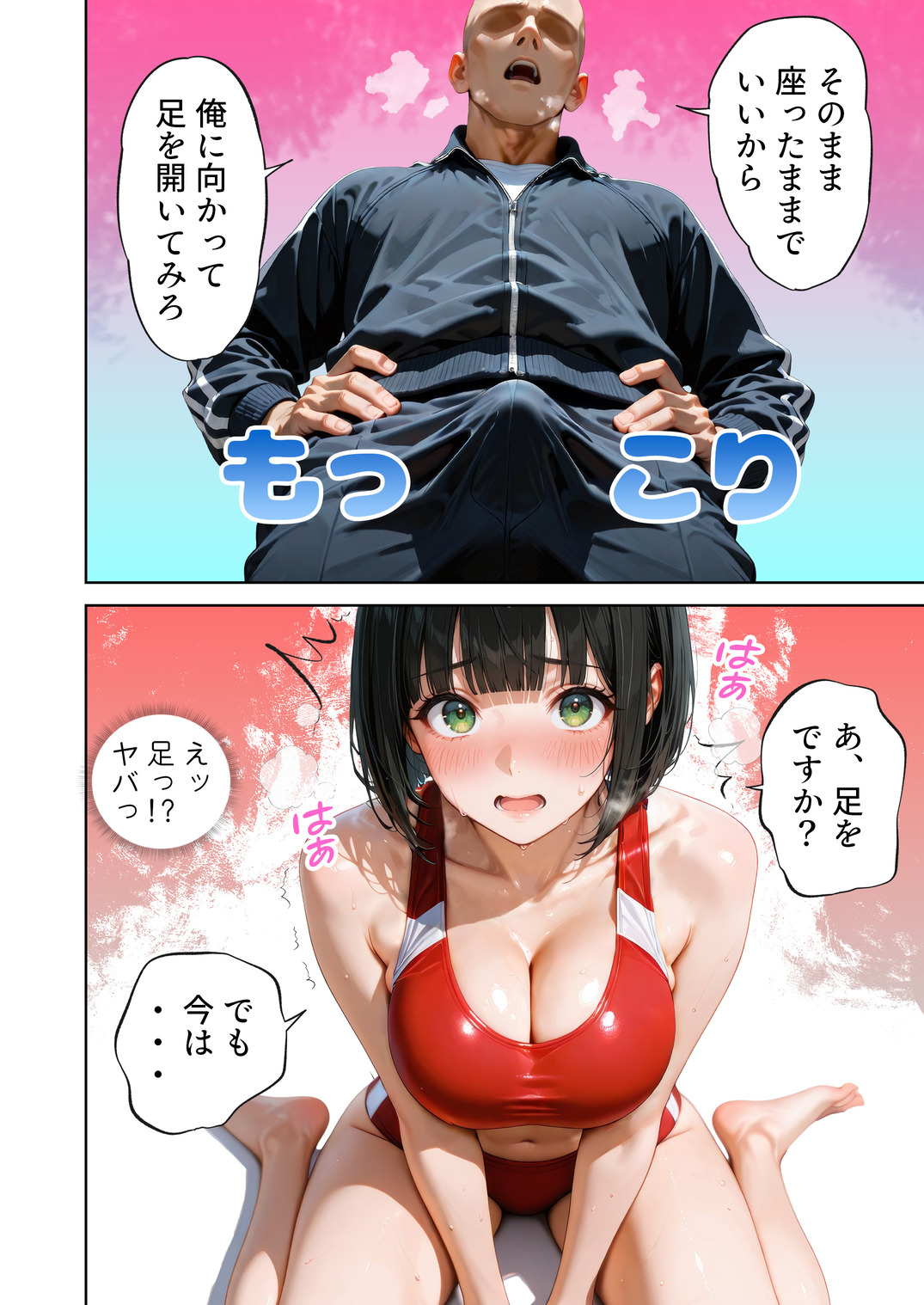 【エロマンガ】大きなおっぱいが原因で足が遅くなってしまった女の子に対する秘密の特訓がエロ過ぎるwww