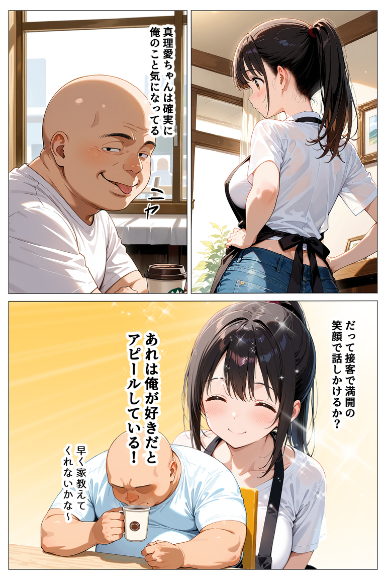 【エロ漫画】毎日通ってる喫茶店の女の子とそのお母さんのハーレム丼が最高すぎるwww