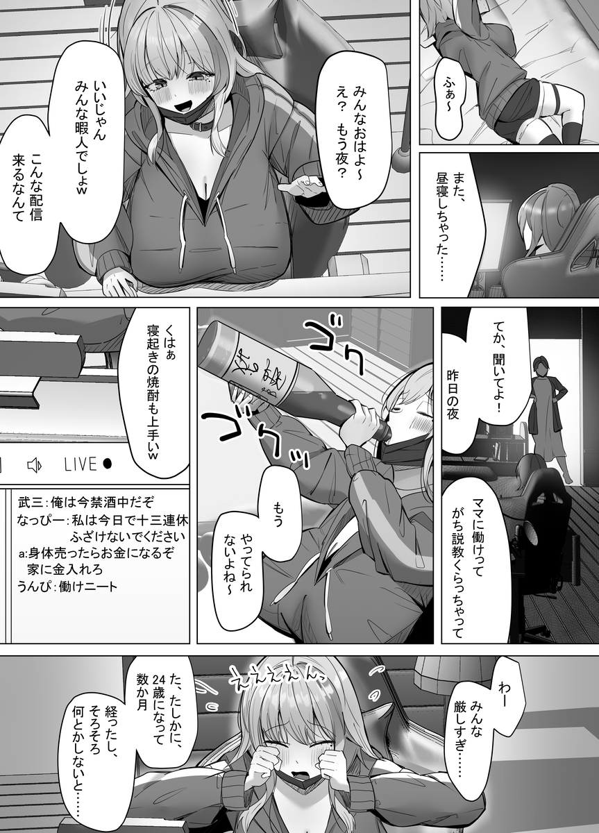 【エロ漫画】エッチな動画配信者の竿役になった結果www