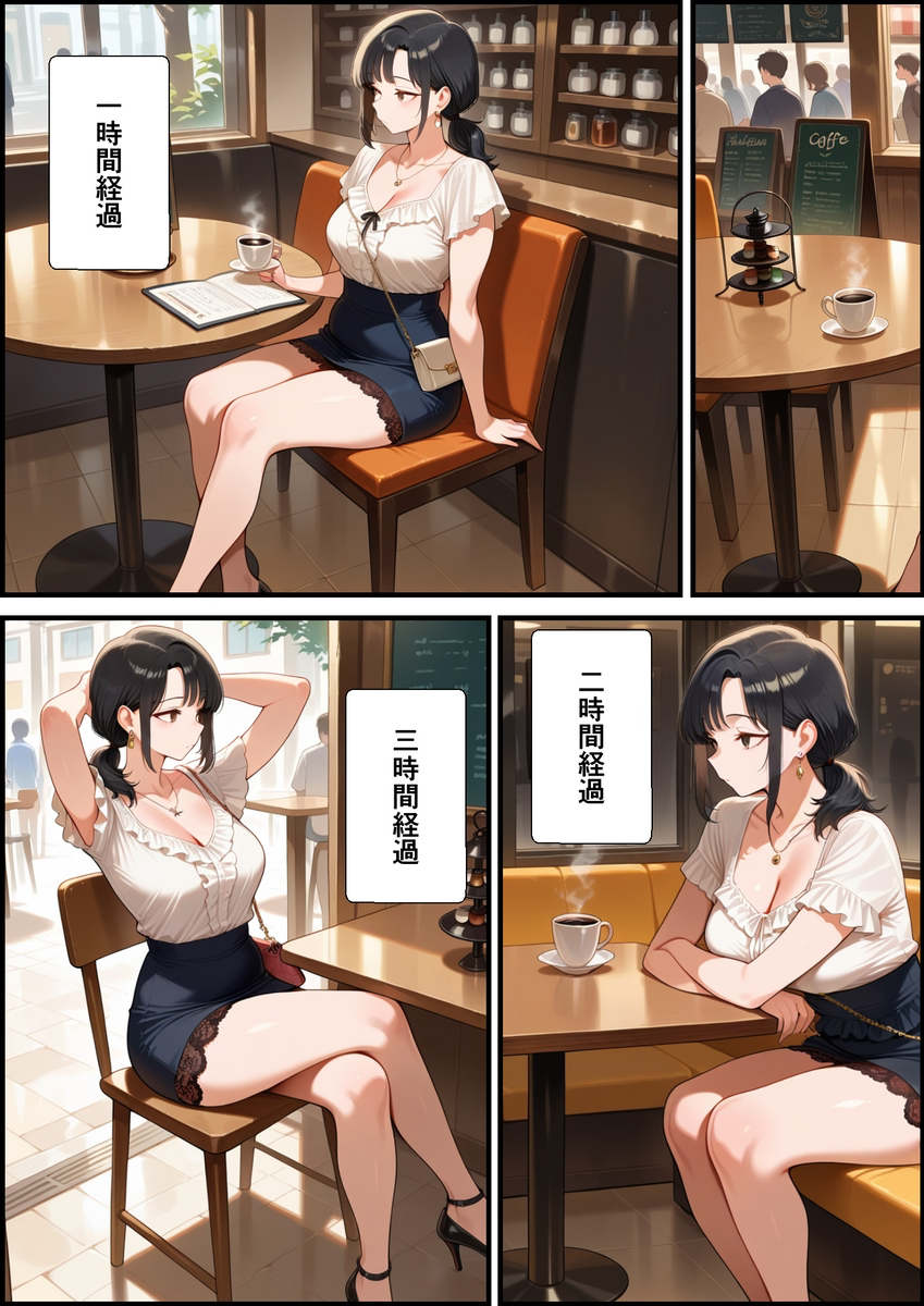 【エロ漫画】カフェでナンパしてきたおっさんに完全に寝取られ堕ちていく人妻さん