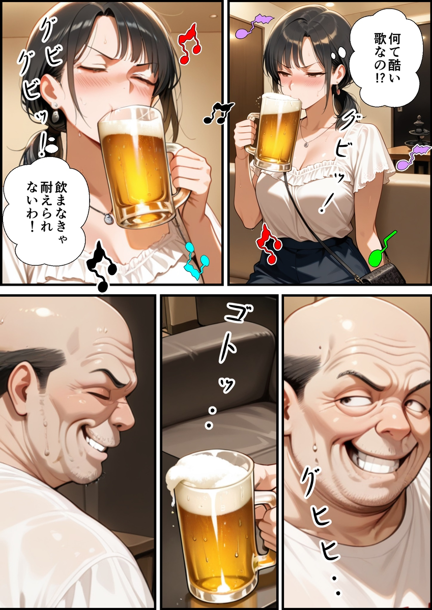 【エロ漫画】カフェでナンパしてきたおっさんに完全に寝取られ堕ちていく人妻さん