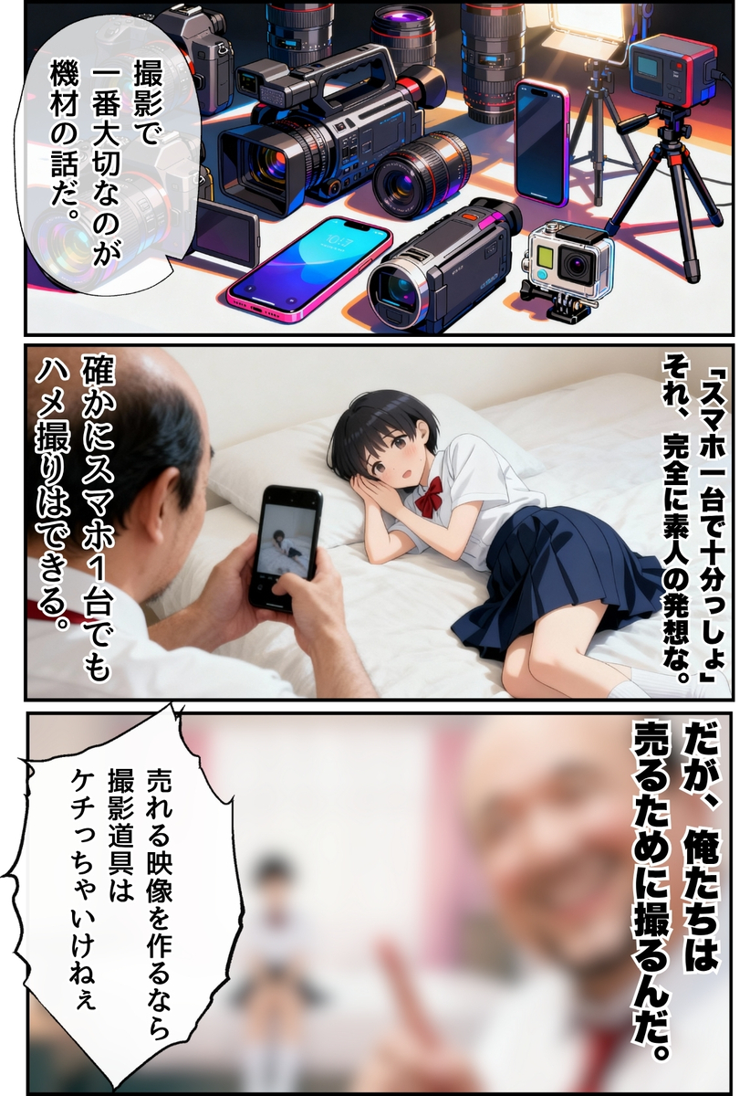 【エロ漫画】素人ハメ撮りAVってこうやって撮影してるらしいぞ！おまえらもやってみるしかないな！