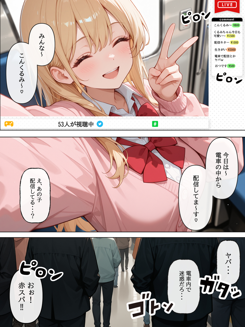 【えろまんが】配信にハマり数字の為に迷惑配信をする女にはエッチなお仕置きをするしかないなwww