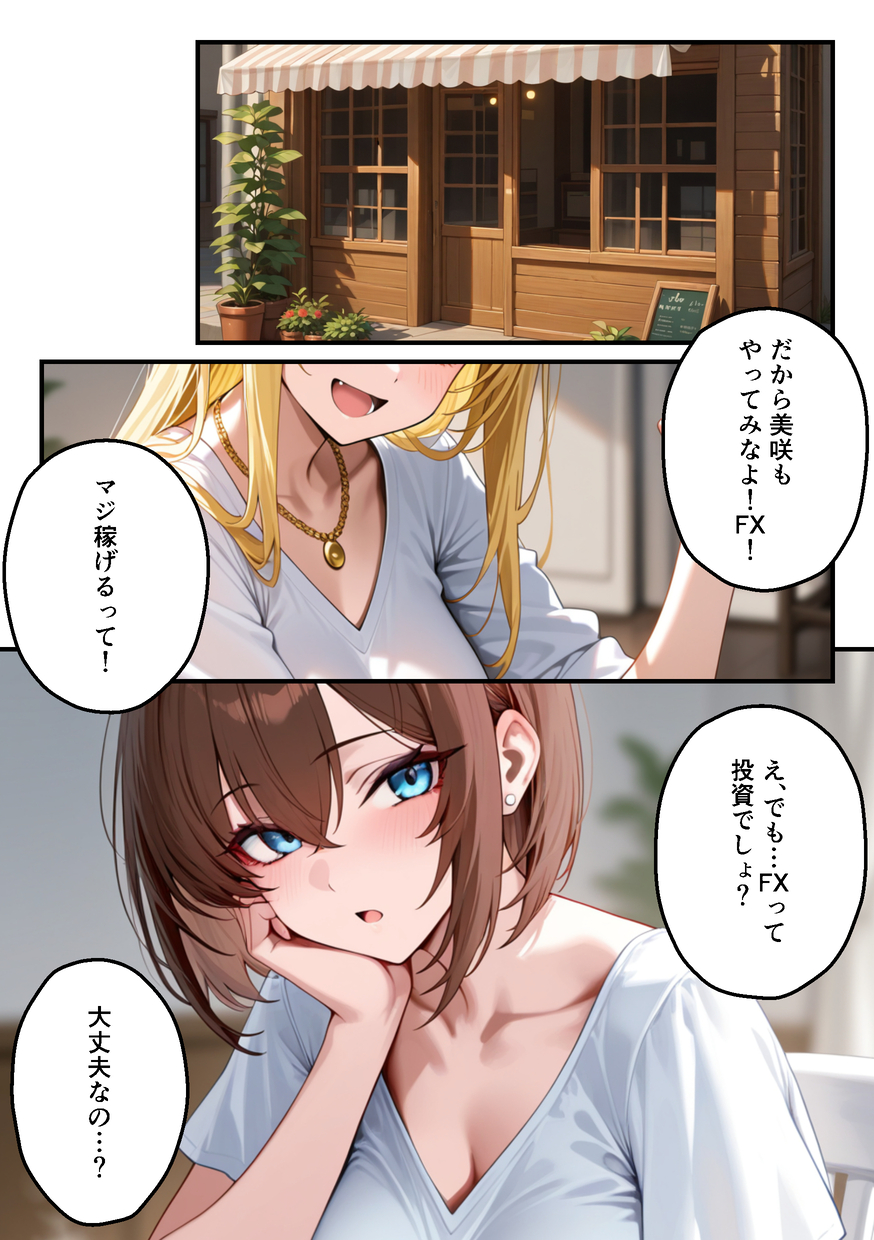 【えろまんが】ハイレバトレードで損失を出した奥様が主人に内緒でデリヘルで稼いで補填することに…