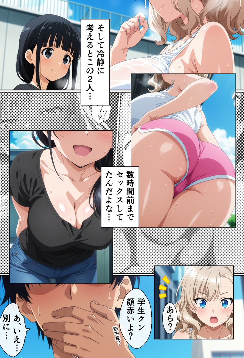 【エロ漫画】両隣に住んでいる爆乳人妻の喘ぎ声が毎晩うるさ過ぎたんですけど…旦那に隠れてヤリまくる関係に…